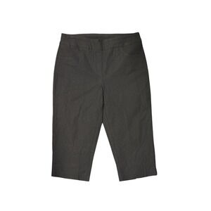 Tribal Flatten It Tummy Control Black Capri Pants Lace Up Hem Stretch Size 8 NWT